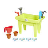 Jardini&egrave;re enfant plastique avec 11 accessoires 43xH31x27cm