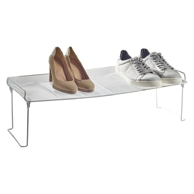 Range chaussures &eacute;tag&egrave;re blanche superposable 68x28xH22cm