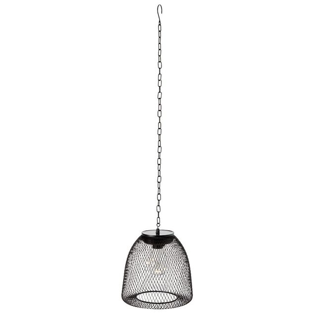 Lanterne solaire m&eacute;tal grillag&eacute; noir