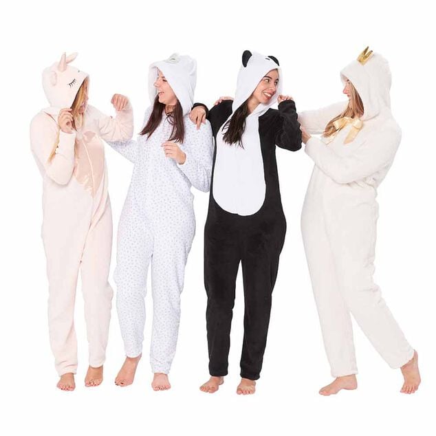 Pyjama combinaison princesse blanc dor&eacute; femme Taille XS