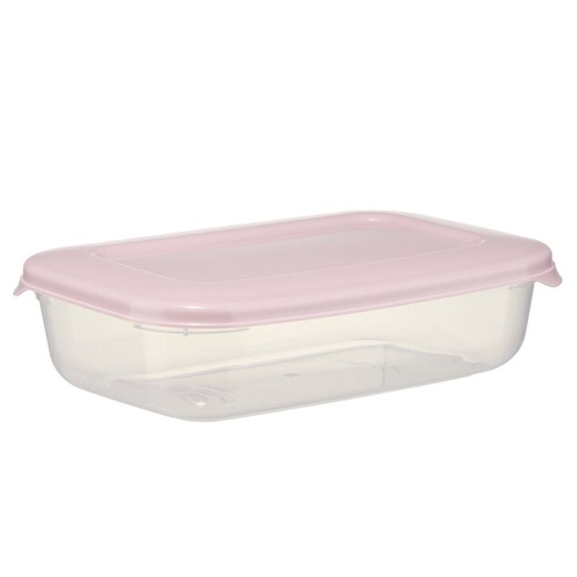 Bo&icirc;te alimentaire rectangulaire 1L plastique avec couvercle 13,5x20,5cm (3 mod&egrave;les)