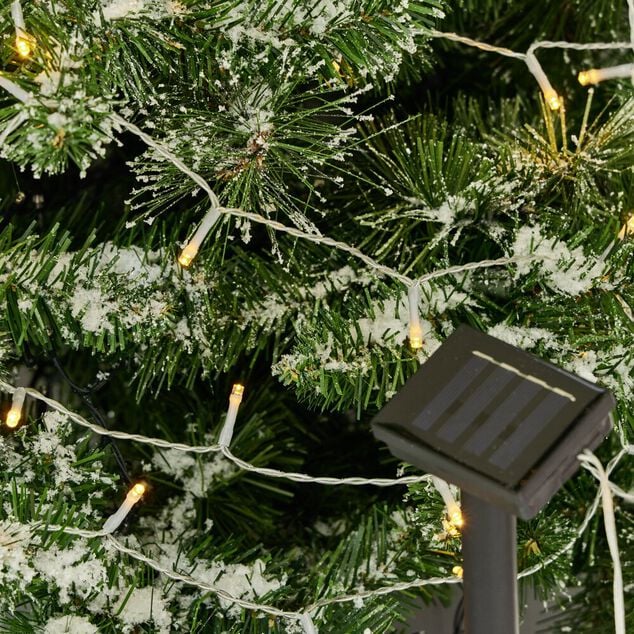 Guirlande lumineuse solaire 50LED blanc chaud 4,9m