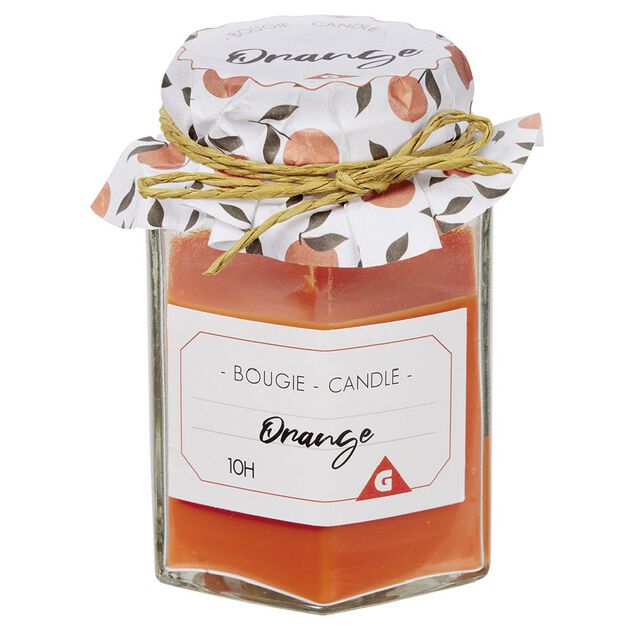 Bougie parfum&eacute;e dans verre imitation pot de confiture
