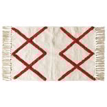 Tapis rectangulaire beige tufté terracotta 50x80cm