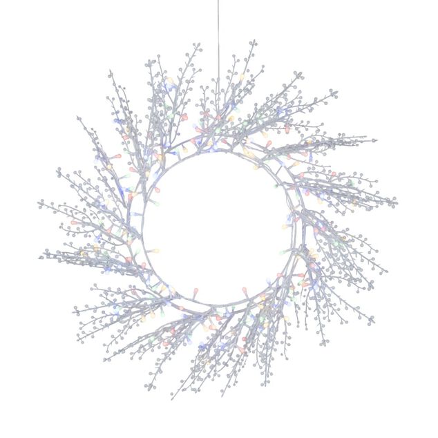 Couronne de No&euml;l lumineuse 200 LED blanche &Oslash;40cm