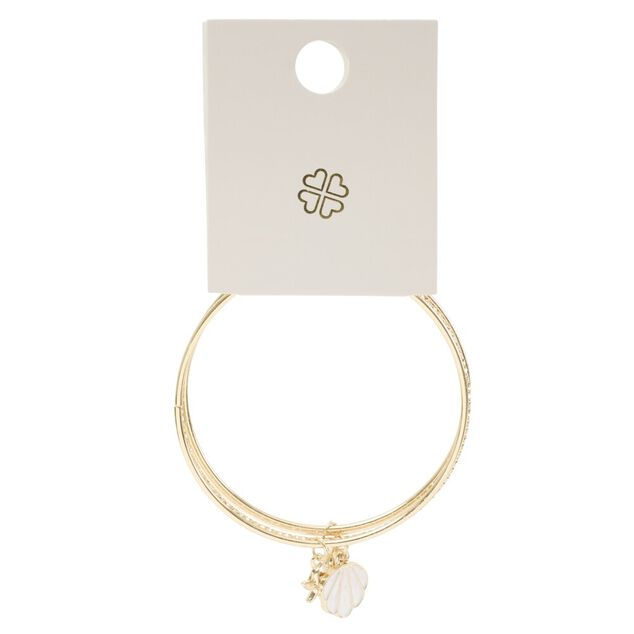 Bracelet jonc x4 avec pampilles m&eacute;tal dor&eacute;