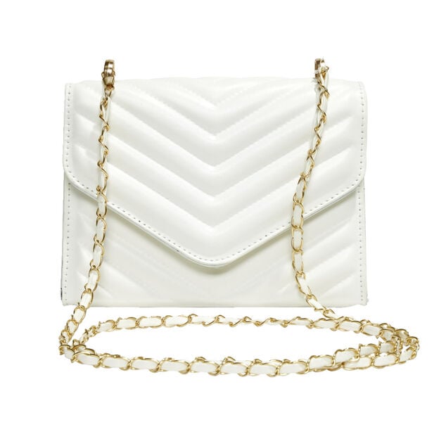 Sac &agrave; main simili effet matelass&eacute;e avec cha&icirc;ne m&eacute;tal dor&eacute; 20xH13cm - 2 mod&egrave;les