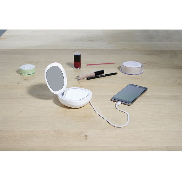 Miroir powerbank rond &agrave; led