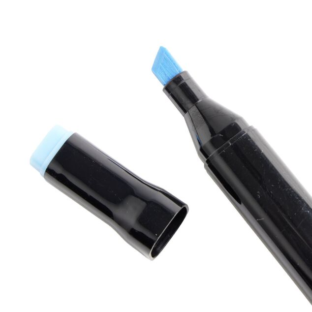 Marqueurs &agrave; double pointe teintes bleu/violet H18,5cm 6 pi&egrave;ces