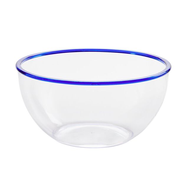 Saladier plastique transparent bordure couleur &Oslash;28,5xH14,5&nbsp;cm (3 mod&egrave;les)