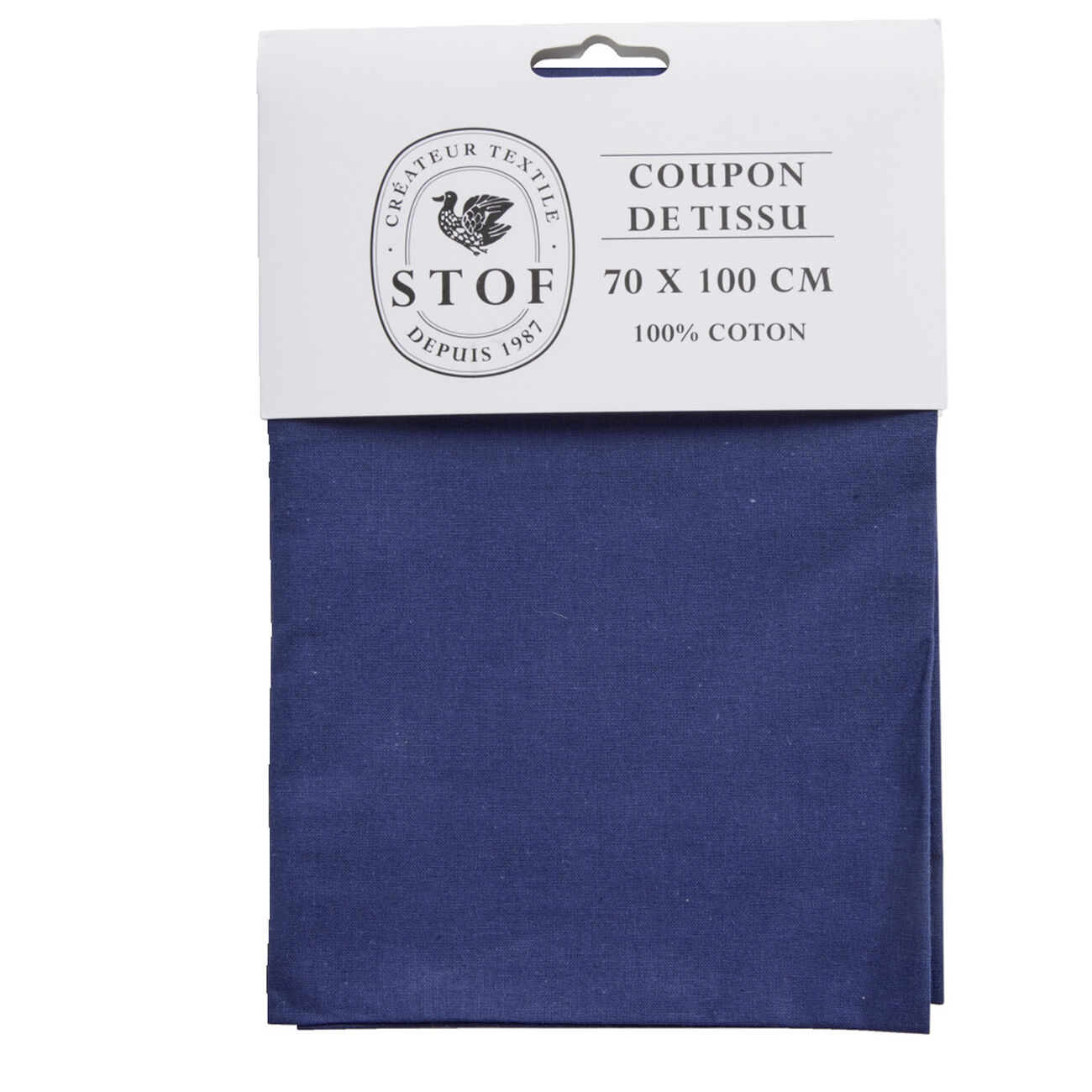 Coupon De Tissu Jersey Bleu Marine Fin De Rouleau - 148 Cm