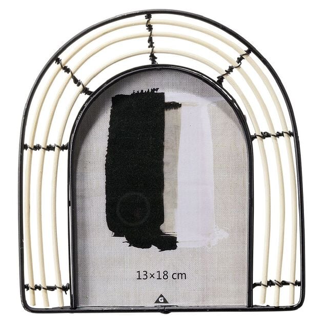 Cadre rotin marron 22x21cm