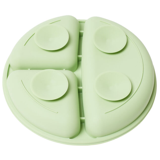 Assiette enfant compartimentée en silicone avec ventouse Ø20xH3,5cm (2 modèles)