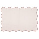 Tapis rectangulaire contour vague Wavy polyester rose 80x120cm