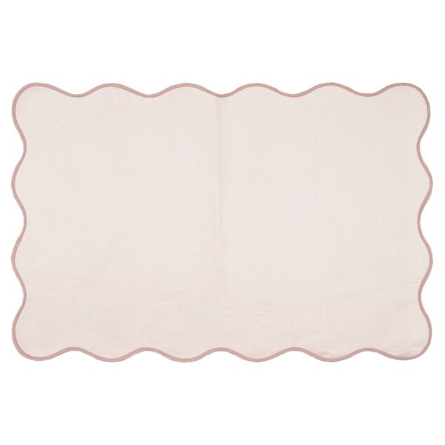 Tapis rectangulaire contour vague Wavy polyester rose 80x120cm