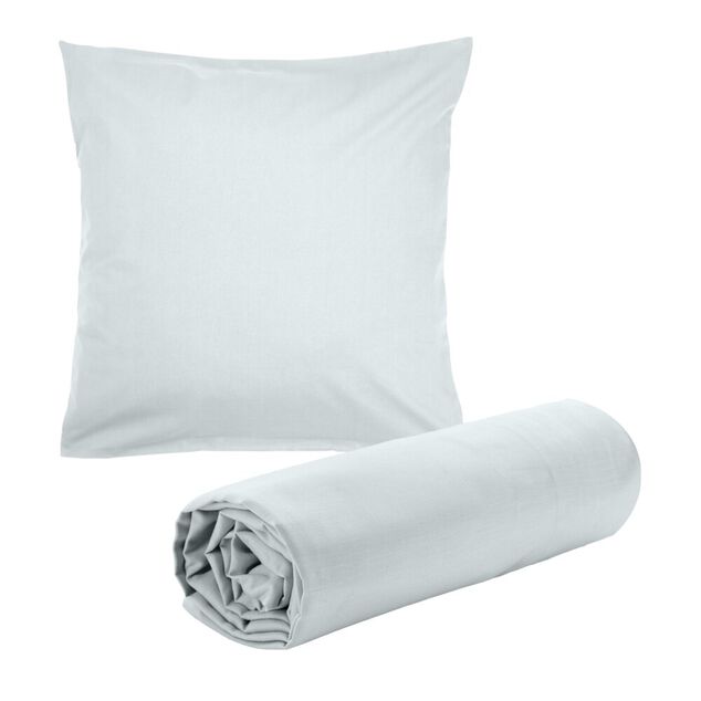 Drap housse 90x190cm avec 1 taie oreiller 63x63cm uni (3 modèles)