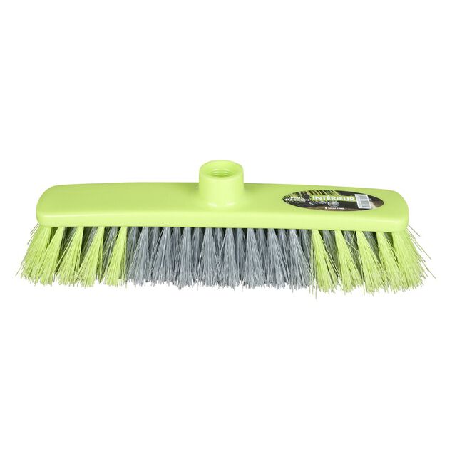 T&ecirc;te de balai d'int&eacute;rieur vert moustache grise