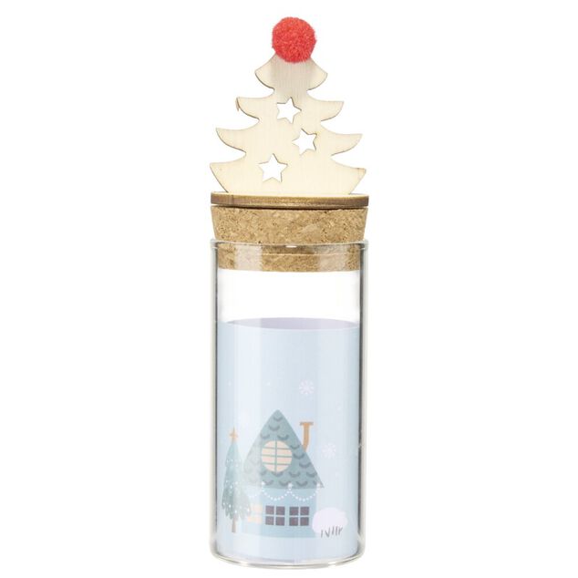 Bouteille &agrave; souhait d&eacute;cor de No&euml;l 10x3,5cm rouge (4 mod&egrave;les)