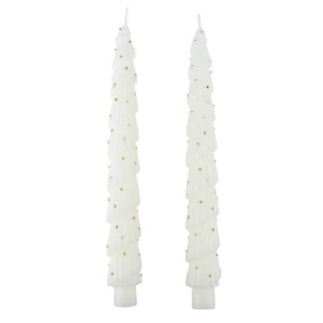 Bougie chandelle x2 forme sapin &Oslash;4xH25cm (2 mod&egrave;les)