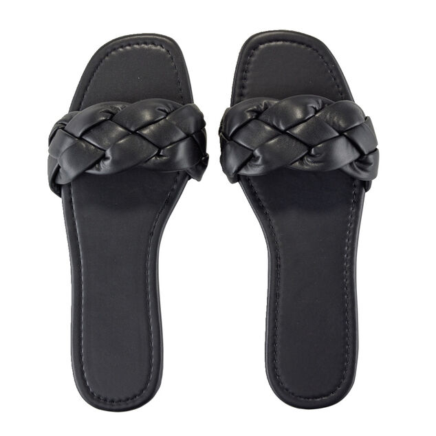 Sandales femme tressées simili noir 37/38
