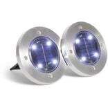 Spot solaire encastrable LED blanc froid à planter x2