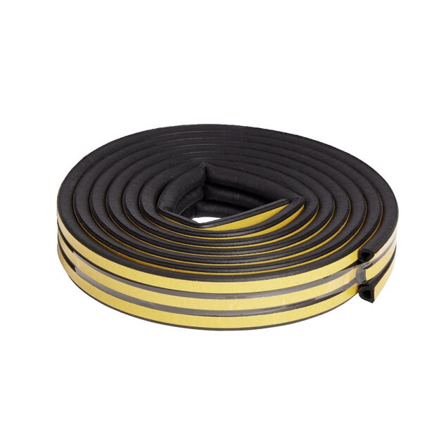 Joint d'isolation adh&eacute;sif rond pour porte et fen&ecirc;tre 9mm L7,5m noir