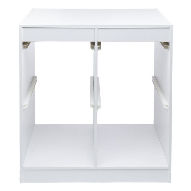 Structure de rangement carr&eacute;e pour 4 bacs coulissants