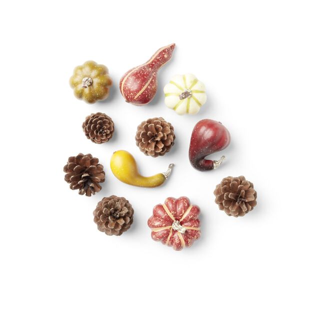 Lot &eacute;l&eacute;ments d&eacute;coration automne plastique 3 mod&egrave;les