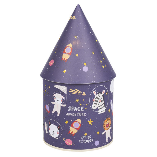 Lanterne design espace 3 LED Ø7,5xH15cm violet