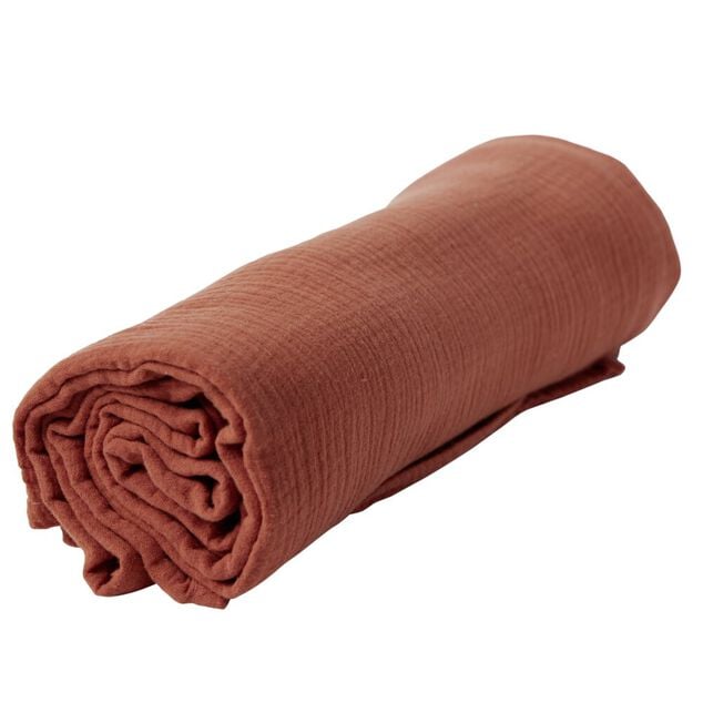Plaid terracotta uni 100% coton 150x120cm