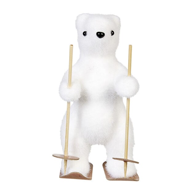 Ours &agrave; ski effet mousse blanc