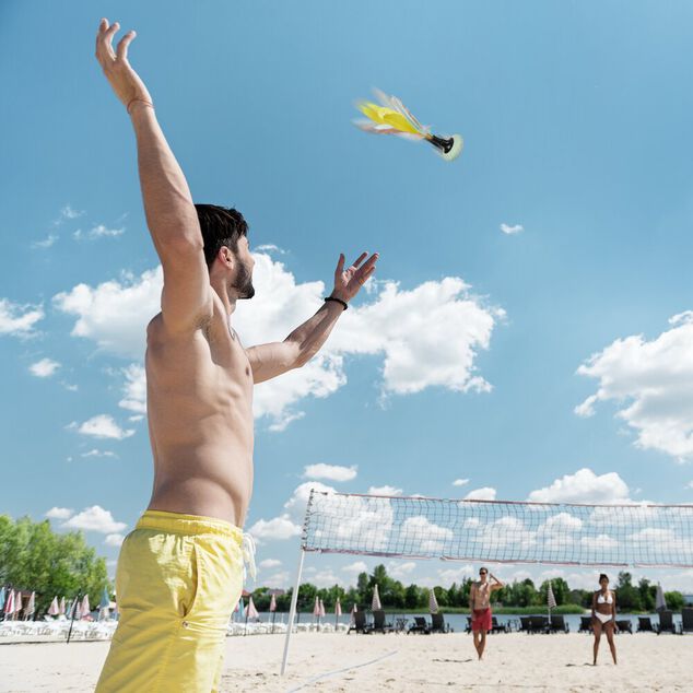 Jeu pétéca Ø7xH25cm base verte