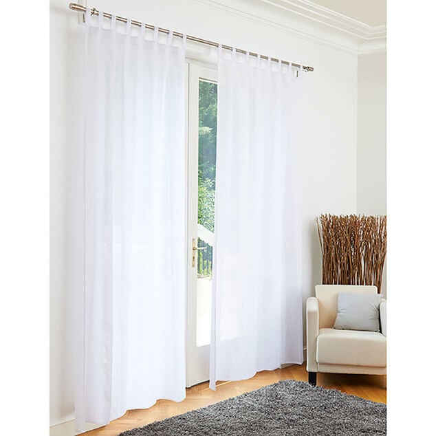 Voilage &agrave; passants uni blanc 140 x 240 cm