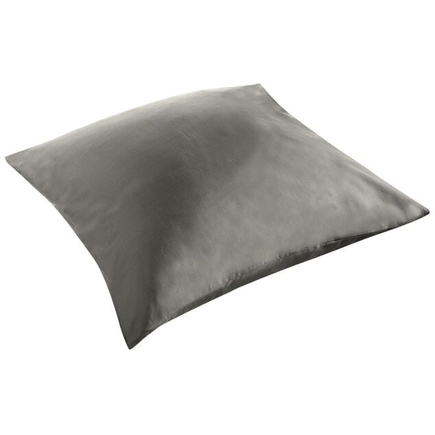 Taie d'oreiller finition droite uni gris 63x63cm