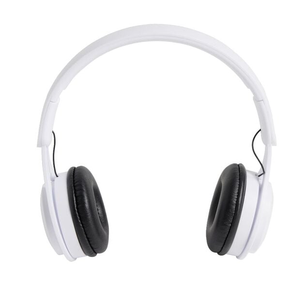 Casque audio et micro filaire pliant blanc et noir 1,20m