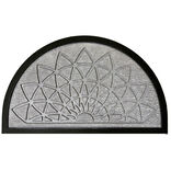 Tapis d'ext&eacute;rieur demi lune motif rosace relief 45x75cm