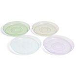 Lot de 4 assiettes enfant plastique color&eacute; &Oslash;18,5cm