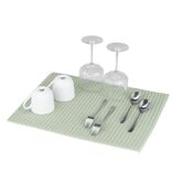 Tapis &eacute;gouttoir tissu absorbant quadrill&eacute; uni 40x50cm (2 mod&egrave;les)