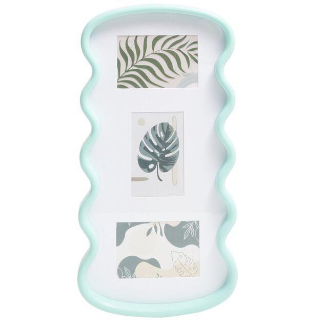 Cadre photo 3 vues bord ondulé 27x51,4xcm (2 modèles)