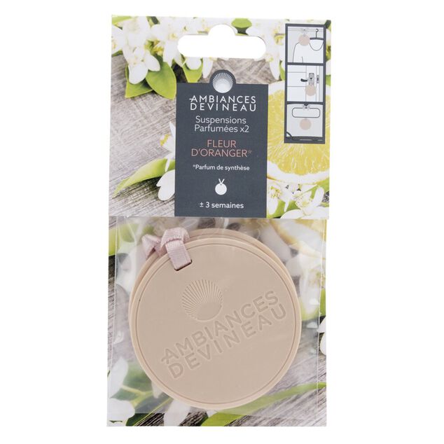Parfum d'ambiance &agrave; suspendre x2 Ambiances Devineau senteur fleur d'oranger