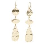 Boucles d'oreilles m&eacute;tal martel&eacute; dor&eacute; L4cm