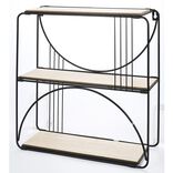 Étagère pliante métal et bois 36x12,5xH36cm