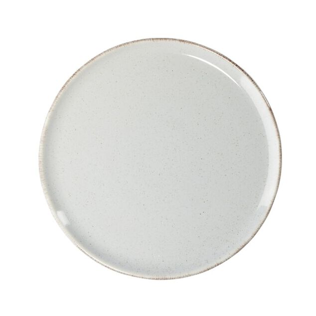 Assiette &agrave; dessert ronde Lisbonne gr&egrave;s gris &Oslash;20,5cm