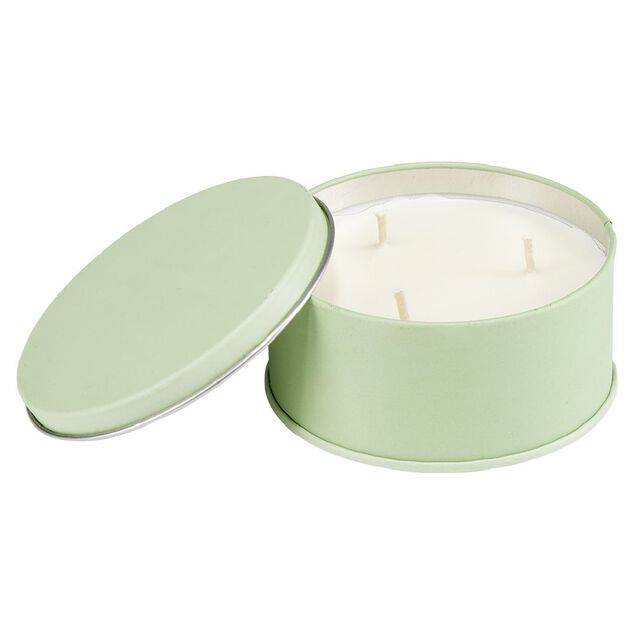 Bougie citronnelle soja et beurre de ghee bo&icirc;te m&eacute;tal refermable 18H