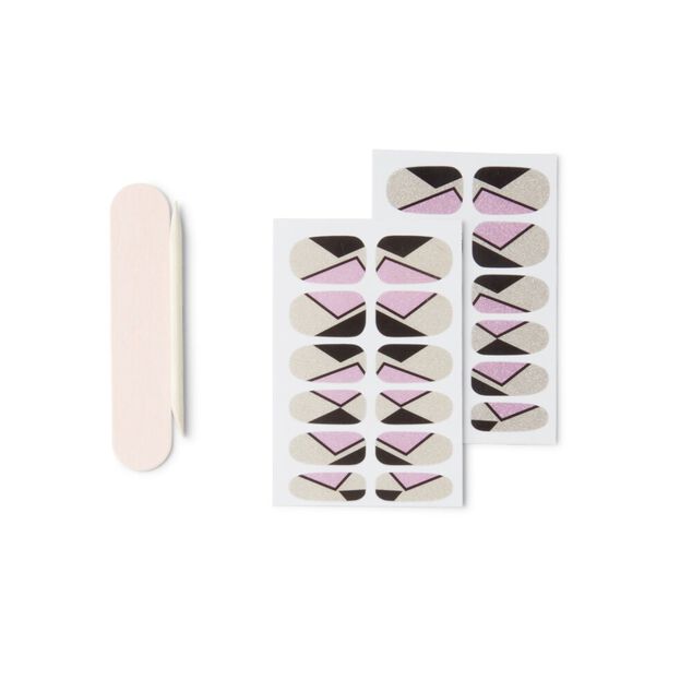 Lot de 24 autocollants vernis &agrave; ongles imprim&eacute;s 5 coloris