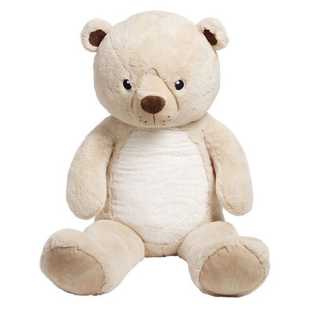 Peluche ours polyester 100x40x30cm beige