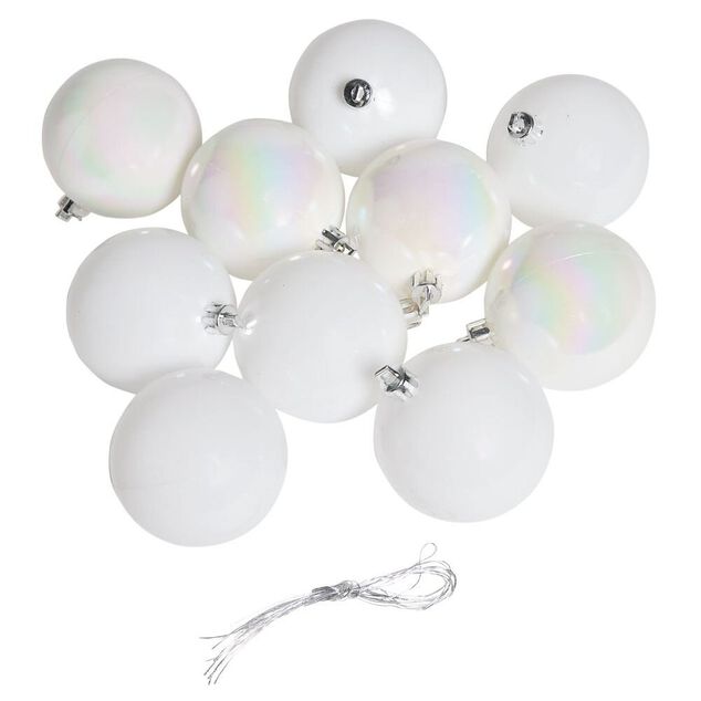 Boule de Noël blanc iridescent brillant Ø6cm x10