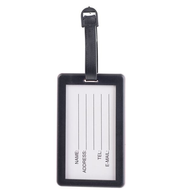 &Eacute;tiquette de bagage PVC 7x15cm (5 mod&egrave;les)