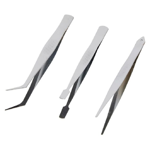 Lot de 3 pinces de pr&eacute;cision en fer