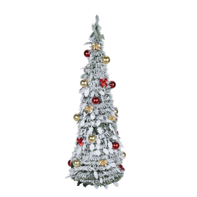 Sapin popup enneig&eacute; d&eacute;co boules de No&euml;l 30X30XH90 cm